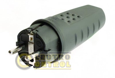 Вилка Schuko. Каучук.