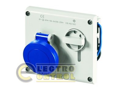 Розетка скрытой уст. с механической блокировкой и верхним расположением разъема IP44 32А 3P+E+N 400В Розетка скрытой уст. с механической блокировкой и верхним расположением разъема IP44 32А 3P+E+N 400В