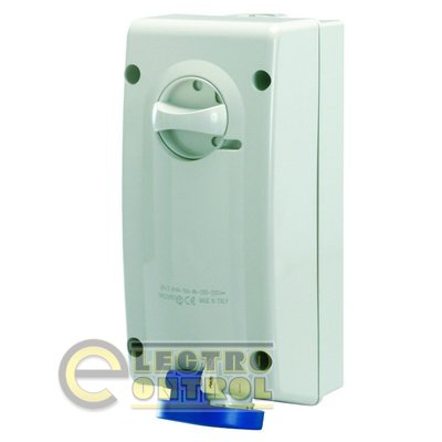 Розетка наружной уст. с мех-ой блокировкой и боковым расположением разъема IP44 32А 3P+E+N 400В Розетка наружной уст. с мех-ой блокировкой и боковым расположением разъема IP44 32А 3P+E+N 400В