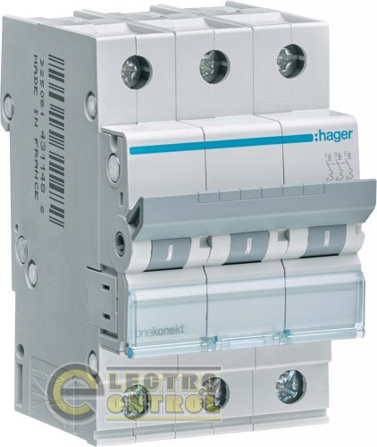 Автоматический выключатель Hager MBN306 6А 3p AC Автоматический выключатель Hager MBN306 6А 3p AC