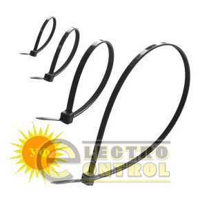 Хомут кабельный черный 370X4,8 устойчивый к UV, безгалогенный, -40°/+85°