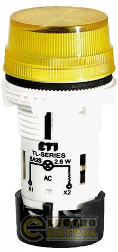 Лампа сигнальная матовая TL04X1 240V AC (желтая) 4770247