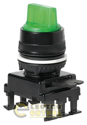 Переключатель поворотный двухпозиционный  HK66C2 с подсветкой с фиксацией  0-1, 30° (зеленый) 4770161 Переключатель поворотный двухпозиционный  HK66C2 с подсветкой с фиксацией  0-1, 30° (зеленый) 4770161