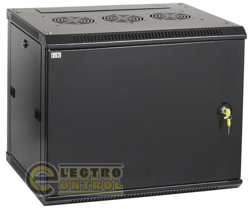 ITK Шкаф настенный 19" LINEA W, 12U, 600x600 мм, металл передняя дверь, черный