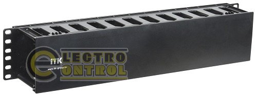 ITK 19" пластиковый кабельный органайзер с крышкой, 2U, черный ITK 19" пластиковый кабельный органайзер с крышкой, 2U, черный