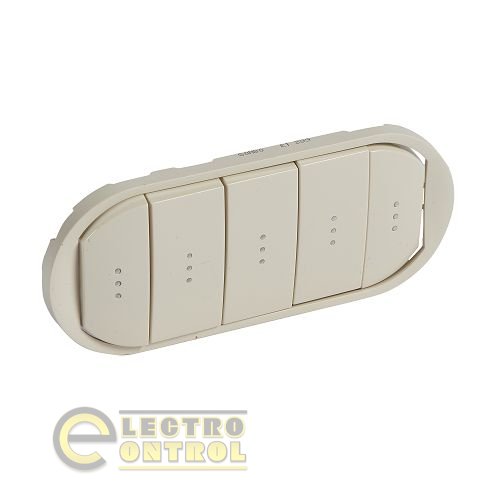 Лицевая панель Celiane выключатель/переключатель 5-клавишный с подсветкой - слоновая кость