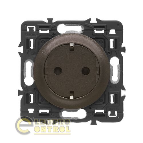 Розетка Legrand 67168 2К+З с плоской лицевой панелью немецкий стандарт безвинтовые зажимы Celiane графит