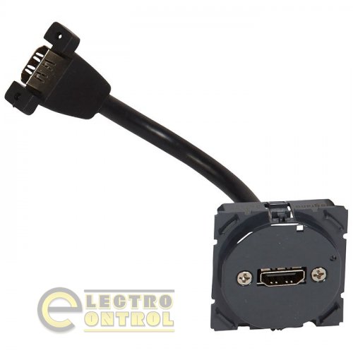 Розетка Legrand 67377 Celiane аудио/видео HDMI тип A с кабелем для подключения