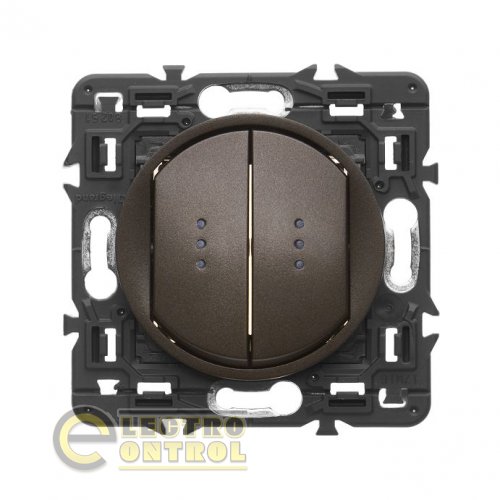 Лицевая панель Legrand 67904 Celiane выключатель/переключатель двухклавишный с подсветкой Графит Лицевая панель Legrand 67904 Celiane выключатель/переключатель двухклавишный с подсветкой Графит