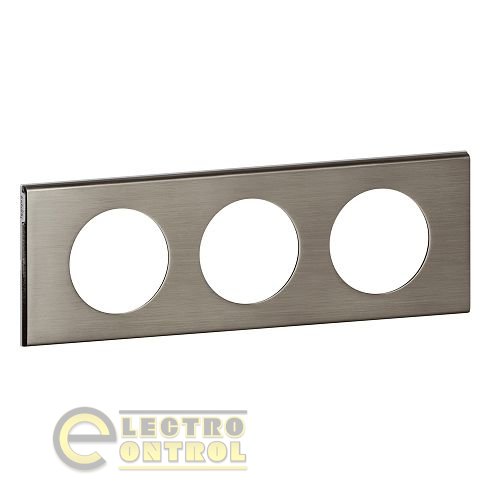 Рамка Legrand 69103 Celiane 3 поста Фактурная сталь