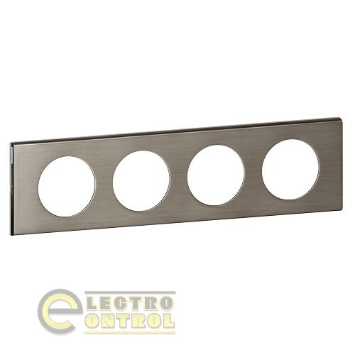 Рамка Legrand 69104 Celiane 4 поста Фактурна сталь Рамка Legrand 69104 Celiane 4 поста Фактурна сталь