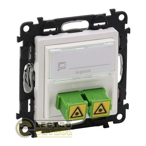 Оптическая розетка Legrand 753130 для подключения оптоволоконных кабелей SC/APC Valena LIFE С лицевой панелью Белая Оптическая розетка Legrand 753130 для подключения оптоволоконных кабелей SC/APC Valena LIFE С лицевой панелью Белая