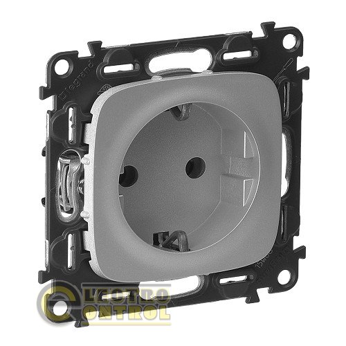 Силовая розетка Legrand 753935 2К+З 16А 250В Valena ALLURE винтовые зажимы Алюминий