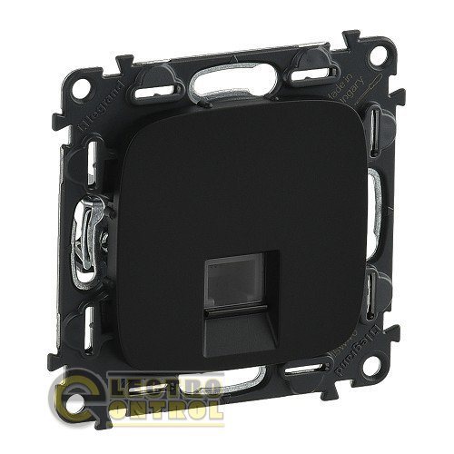Информационная розетка Legrand 753950 одиночная RJ45 Кат.5е UTP с лицевой панелью Valena ALLURE Антрацит Информационная розетка Legrand 753950 одиночная RJ45 Кат.5е UTP с лицевой панелью Valena ALLURE Антрацит