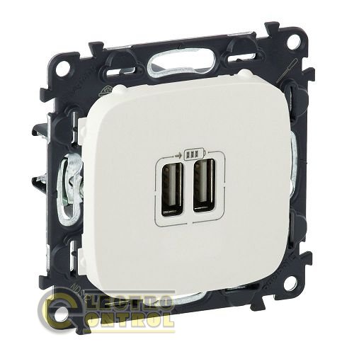 Зарядное устройство Legrand 754999 с двумя USB-разьемами 240В/5В 1500мА Valena ALLURE с лицевой панелью Жемчуг Зарядное устройство Legrand 754999 с двумя USB-разьемами 240В/5В 1500мА Valena ALLURE с лицевой панелью Жемчуг