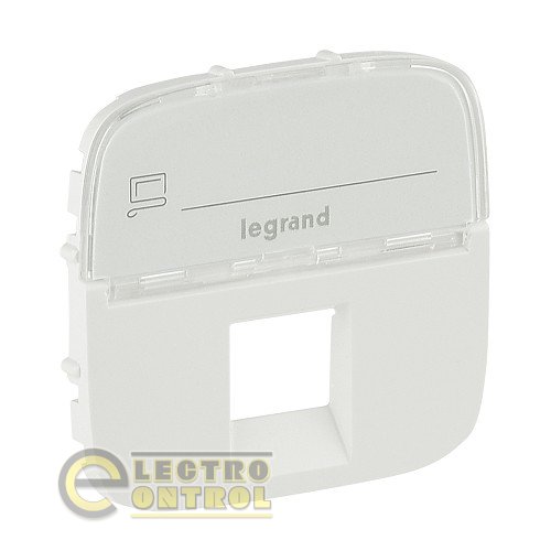Лицевая панель Legrand 755475 для одиночных розеток телефонных/информационных с держателем маркировки Valena ALLURE Белый