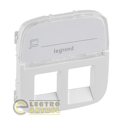 Лицевая панель Legrand 755489 для двойных розеток телефонных/информационных с держателем маркировки Valena ALLURE Жемчуг