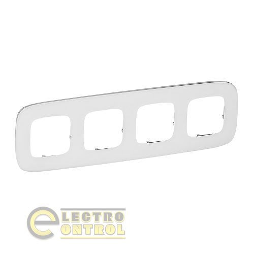 Рамка Legrand 755544 Valena ALLURE 4-постова універсальна Біле скло