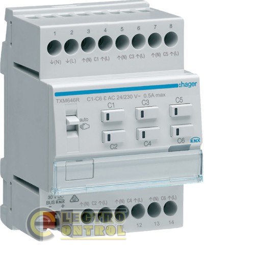 Исполнительное устройство KNX-easylinklink HVAC 6-канальный с рег.тем-ры, 24-230В