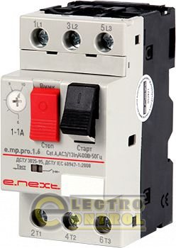 Автоматичний вимикач захисту двигуна e.mp.pro.1.6, 1-1,6А