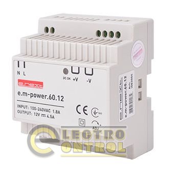 Блок живлення на DIN-рейку e.m-power.60.12 60Вт, DC12В