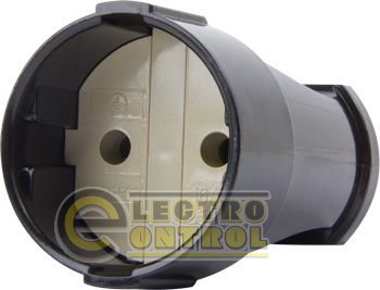 Гніздо штепсельне e.socket.001.10.black,  без з/к,10А чорний