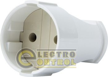 Гніздо штепсельне e.socket.001.10.white,  без з/к 10А 250В, білий