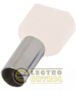 Изолированный наконечник e.terminal.stand.te.2.0.5.white (TE0508 white) 2x0,5 кв.мм, белый