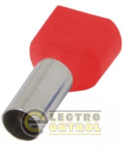 Ізольований наконечник e.terminal.stand.te.2.2.5.red (TE2510 red) 2x2,5 кв.мм, червоний