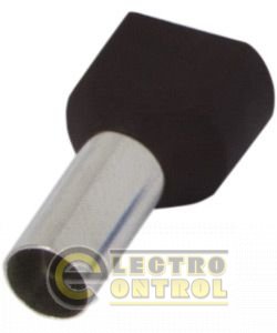 Ізольований наконечник e.terminal.stand.te.2.6.black (TE6014 black) 2x6 кв.мм, чорний