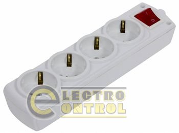 Колодка e.t.es.4.z.s 4 гнізда, із з/к, з вимикачем