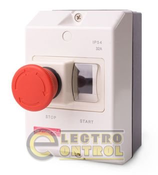 Корпус пластиковый e.mp.pro.box IP54 с кнопкой "Стоп"
