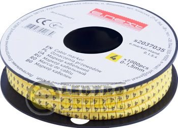 Маркер кабельний e.marker.stand.0.1.5.4, 0-1,5 кв.мм, "4", 1000 шт