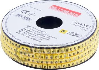 Маркер кабельний e.marker.stand.1.2.5.6, 1-2,5 кв.мм, "6", 1000 шт