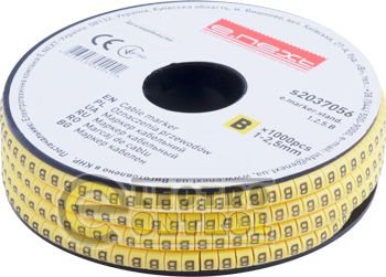 Маркер кабельний e.marker.stand.1.2.5.B, 1-2,5 кв.мм, "B", 1000 шт