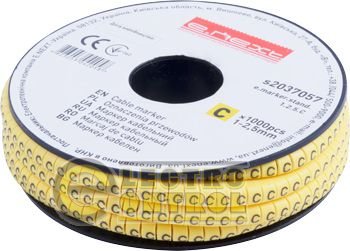 Маркер кабельний e.marker.stand.1.2.5.C, 1-2,5 кв.мм, "C", 1000 шт