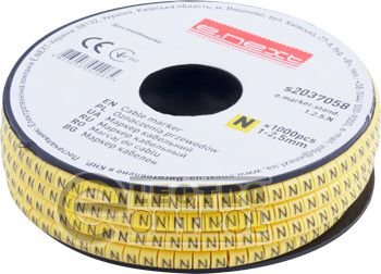 Маркер кабельний e.marker.stand.1.2.5.N, 1-2,5 кв.мм, "N", 1000 шт