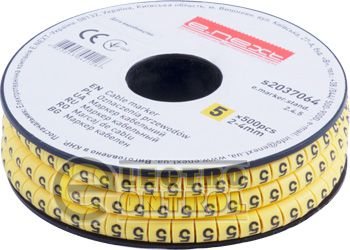 Маркер кабельный e.marker.stand.2.4.5, 2-4 кв.мм, "5", 500 шт