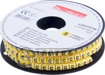 Маркер кабельний e.marker.stand.3.6.5, 3-6 кв.мм, "5", 350 шт