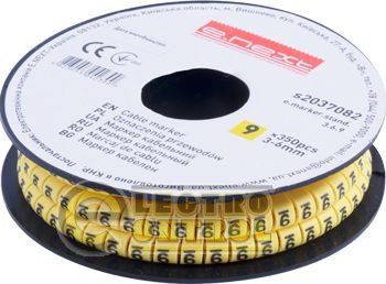 Маркер кабельний e.marker.stand.3.6.9, 3-6 кв.мм, "9", 350 шт