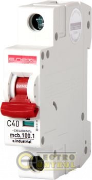 Модульний автоматичний вимикач e.industrial.mcb.100.1.C40, 1 р, 40А, C, 10ка