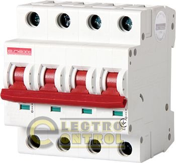 Модульный автоматический выключатель e.industrial.mcb.100.3N.C20, 3р+N, 20А, С, 10кА