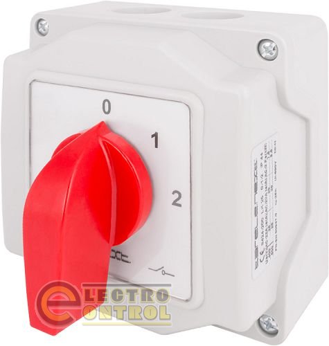 Пакетний перемикач LK25/4.322-ОВ/45 у корпусі, 0-1-2, 25А, IP44