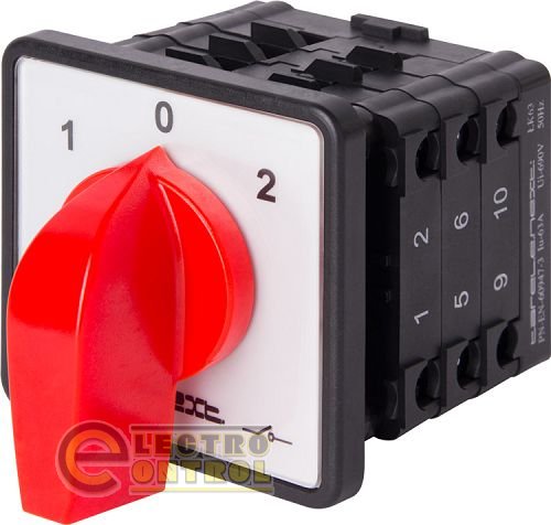 Пакетний перемикач LK63/3.323-ZP/45 щитовий, с передньою панеллю, 3p, 1-0-2, 63А