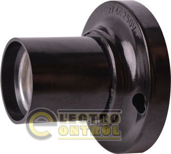 Патрон бакелітовий e.lamp socket wall side.E27.bk.black, настінний Е27, чорний
