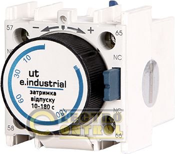 Приставка контактна із затримкою часу e.industrial.ut.2F, затримка на вимкнути. 10-180 сек.