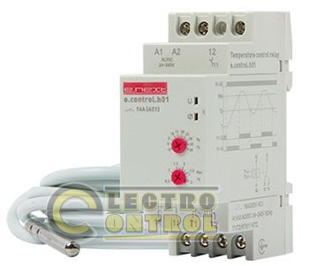 Реле контроля температуры e.control.h01 с внешним датчиком температуры, 16А АС/DC 24-240 с