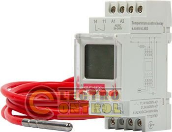 Реле контроля температуры e.control.h02 с внешним датчиком температуры, 16А АС/DC 24-240 с