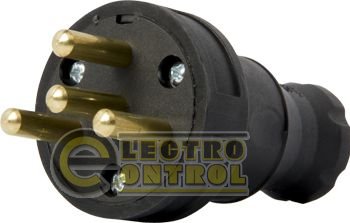 Силовая вилка переносная каучуковая e.plug.rubber.030.25, 4п., 25А