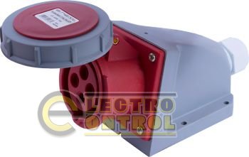 Силова розетка стаціонарна e.socket.114.16.67, 4п., 400В, 16А, IP 67